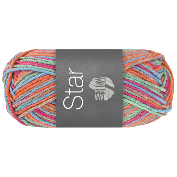 Star Print 368 | Orange/Pink/Mintgrün/Hellblau