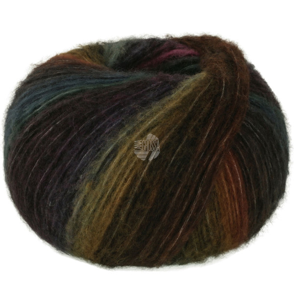 Lana Grossa Bomba 009 Nougat/Mokka/Brombeer/Schwarzblau/Graulila/Grauoliv/Anthrazit100g