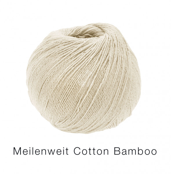 Lana Grossa Meilenweit 100 Cotton Bamboo Uni 011 Beige 100g