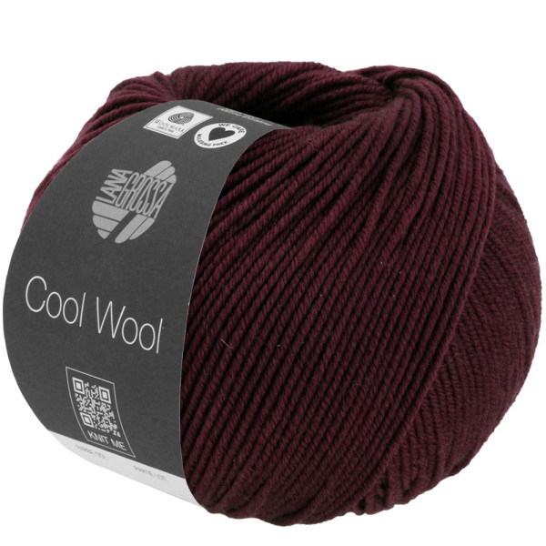 Lana Grossa Cool Wool 2000 Melange 1404 Schwarzrot meliert 50g