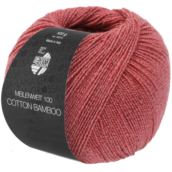 Lana Grossa Meilenweit 100 Cotton Bamboo Uni 035 Lachsrot