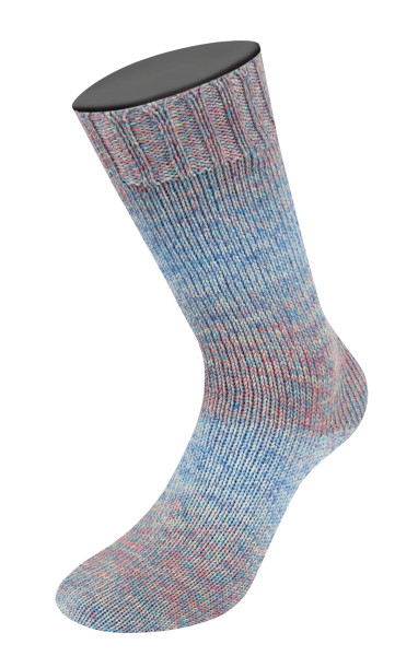 Lana Grossa Meilenweit Merino Extrafine Shades 7225 Eis-/Tintenblau/Türkis/Hellrot/Hellgrau 100g