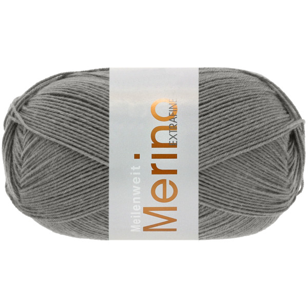 Lana Grossa Meilenweit 100 Merino Extrafein Uni 2452 Mausgrau 100g