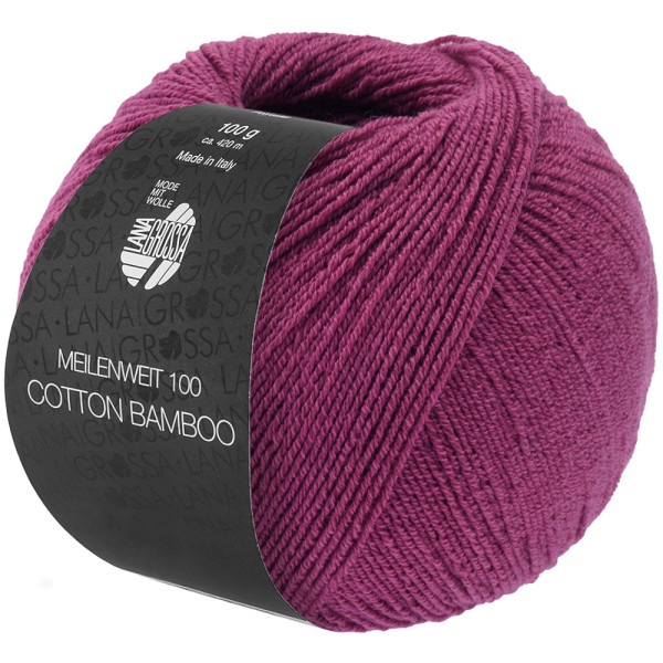 Lana Grossa Meilenweit 100 Cotton Bamboo Uni 036 Fuchsia