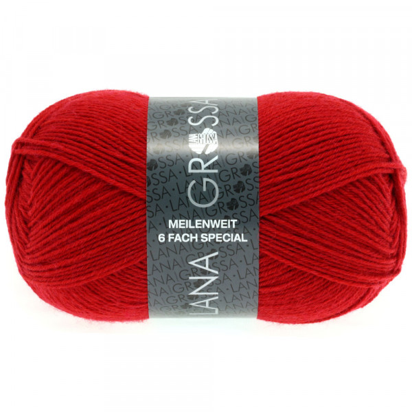 Lana Grossa Meilenweit 6-fach 150 8966 Rot 150g