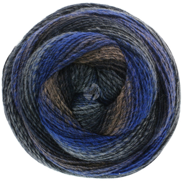 Lana Grossa Gomitolo Versione 435 Dunkelblau/Graubraun/Schwarz/Schwarzblau/Dunkelgrau 200g
