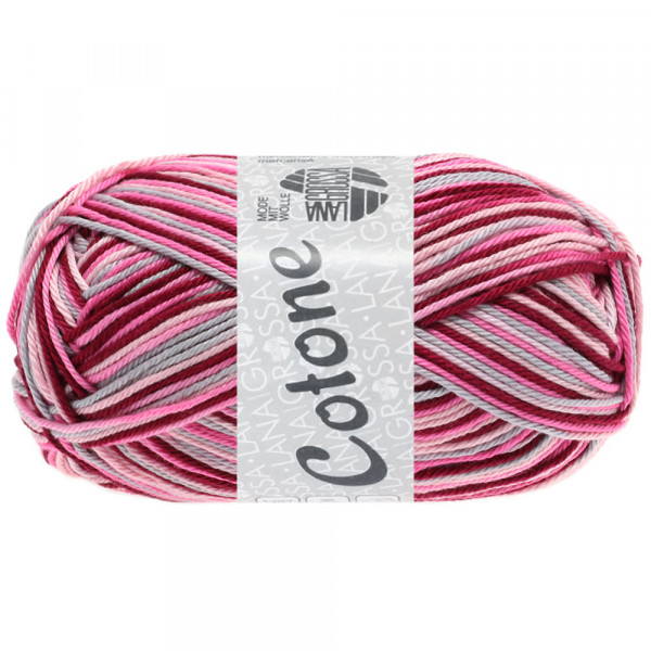 Lana Grossa Cotone Print 327 Rosa/Pink/Fliedergrau/Burgund