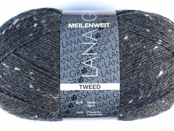 Lana Grossa Meilenweit 100 Tweed 107 Anthrazit 100g